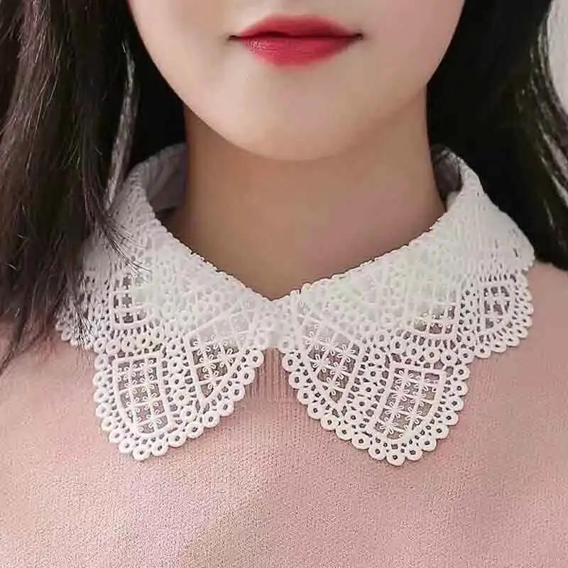 Fake Collar For Shirt Detachable Collars Solid Shirt Lapel Blouse Top Men Women Black White Girls Top Clothes QH132
