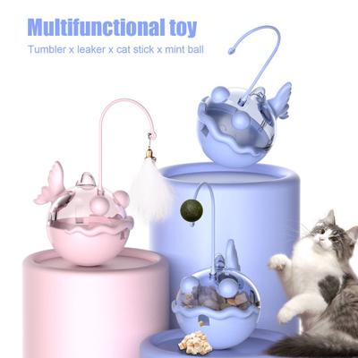 Brinquedo Dispensador Interativo de Petiscos para Gatos Quebra-cabeça Gato Tomba Derrama Lento