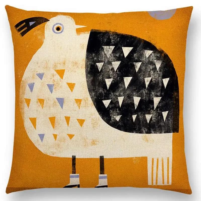 Abstract Fantasy Animals Painting Sofa Throw Pillow Case Dachshund Owl Cat Dog Squirrel Rabbit Fox Elephant Cushion Cover