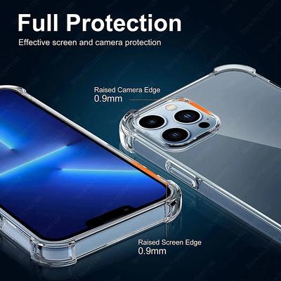 Luxury Shockproof Clear Phone Case For iPhone 15 11 14 Pro Max Mini XR XS 7 8 Plus Silicone Bumper Transparent Back Cover