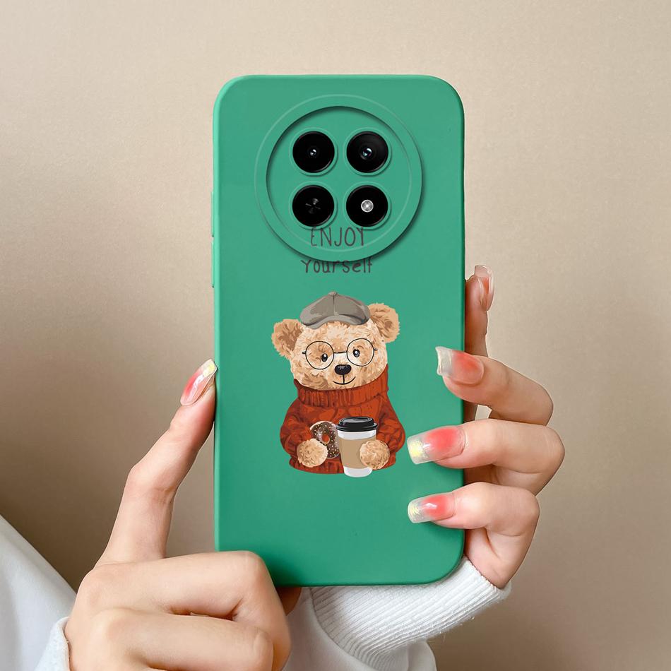 For OPPO Realme 12X 5G Phone Cases Cartoon Liquid Silicone Full Coverage Anti Drop Shell For Realme12 X Back Covers Bumper Funda