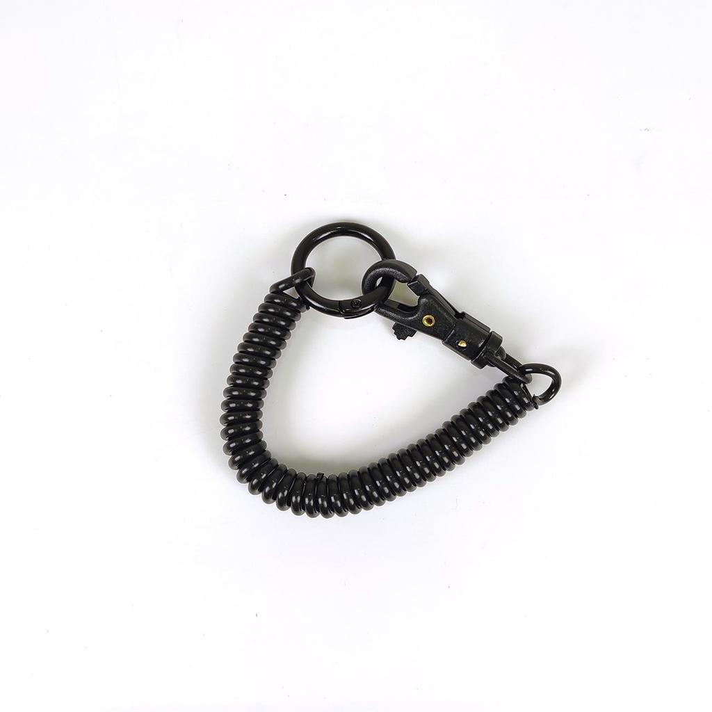 Colorful Retractable Plastic Spring Rope Keychain - Portable Anti-Lost Keyring