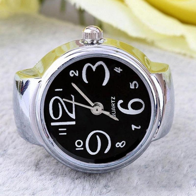 Ring Watches Unisex Lady Girl Steel Round Elastic Quartz Finger Ring Watches Couple Accessories