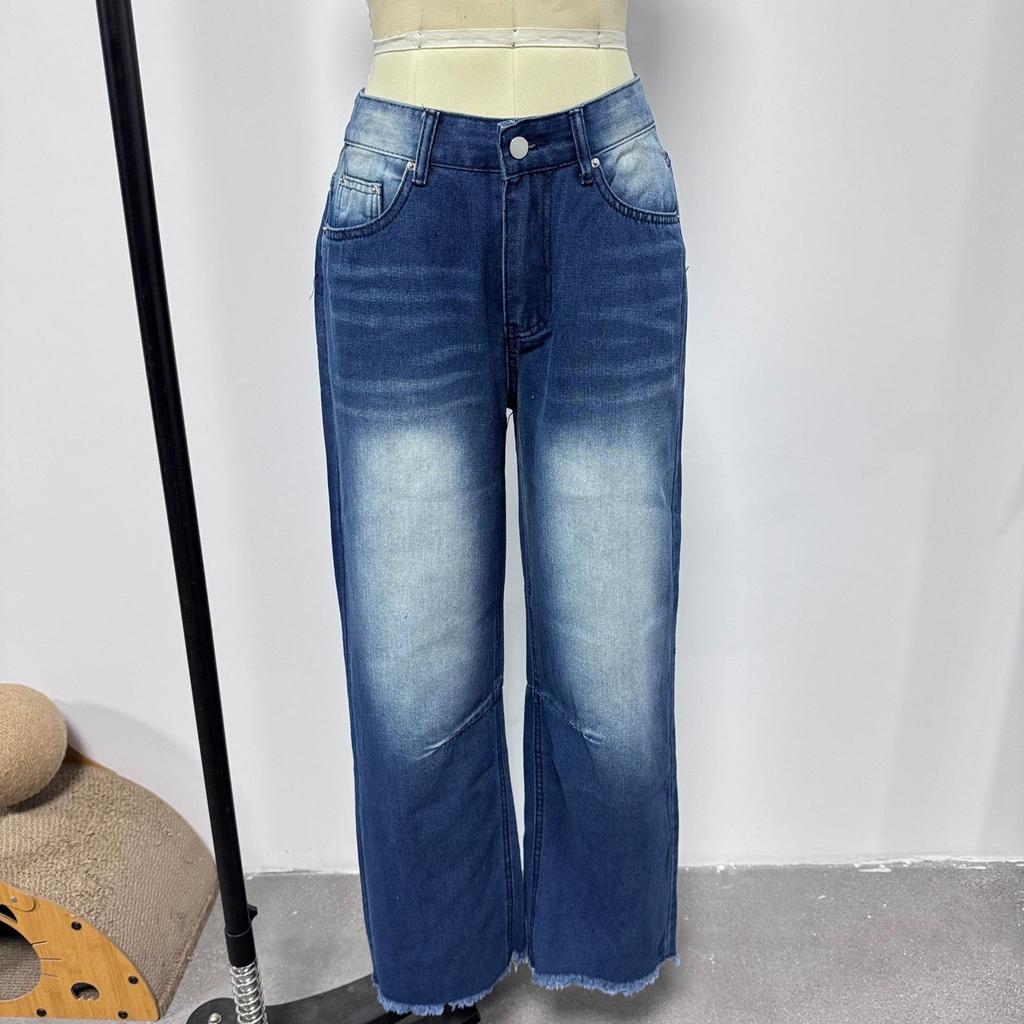 Ženy Hip Hop Baggy Jeans Široká noha Džíny s nízkým pasem Volné Boyfriends Jeans Vintage džínové kalhoty