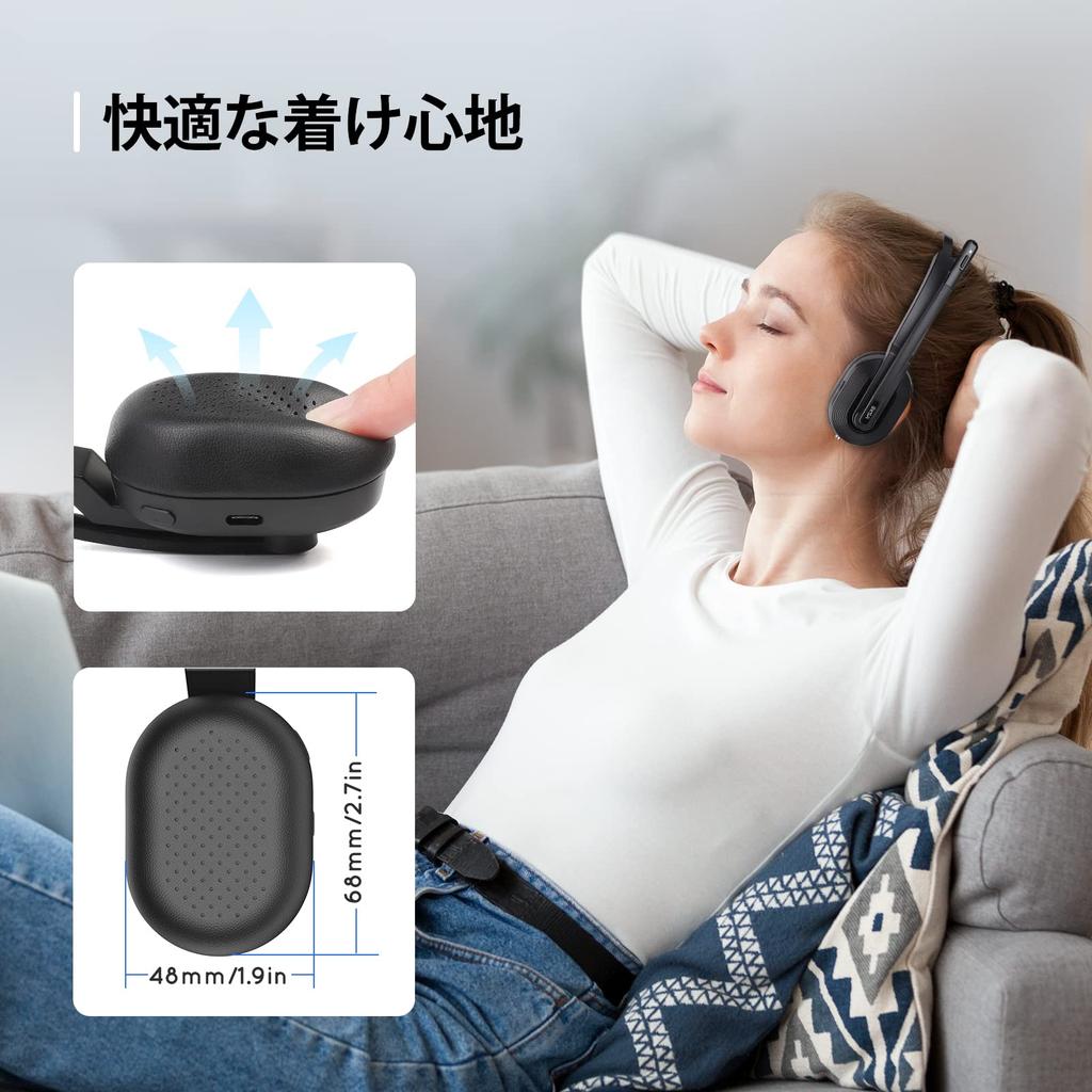 EKSA Professional Wireless Bluetooth Single USB Dongle Noise Unidirectional Office Ultra Up to 45 Hours of Charging Stand Web Call Compatible with and