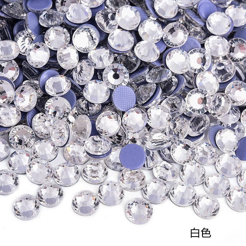 Imitation Austrian Hot Diamond Manicure Glass Flat Bottom Drill Adhesive Rhinestone Diy Clothing Accessories Hot Melt Adhesive Bottom Drill