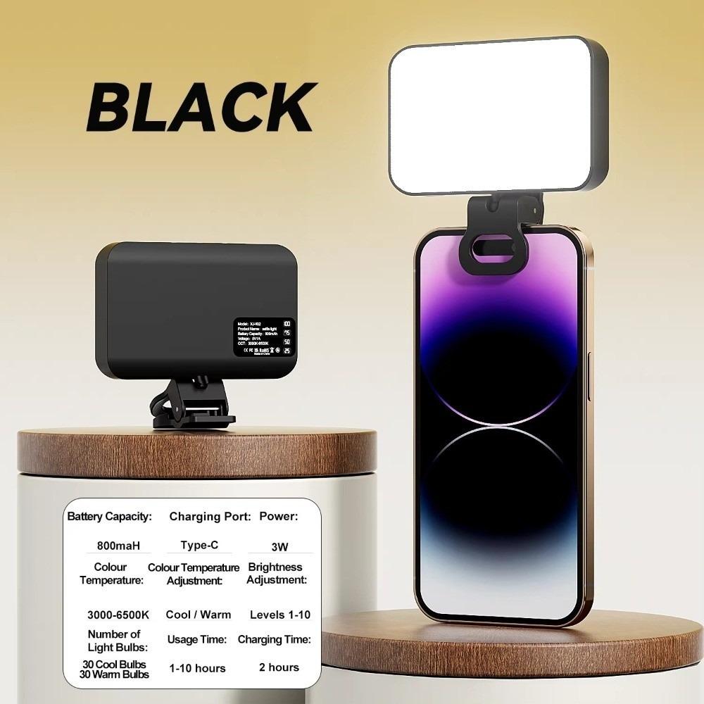3 Modes LED Fill Light 800/1000mAh Clip Ring Flash Light LED Selfie Light  Mobile Photography