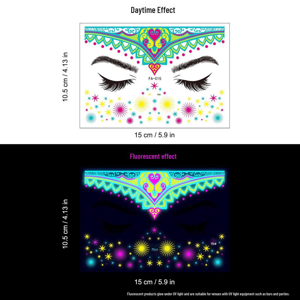 Creative Fluorescent Waterproof Full Arm and Face Tattoo Sticker