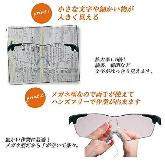 Standard 1.6x Magnifying Glass with Drawstring and Cleaning Cloth, Gray.