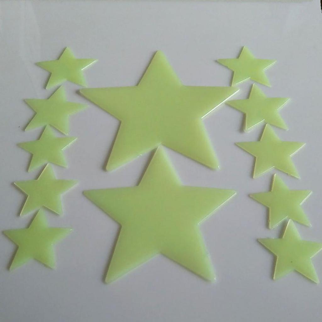 Ougeya Shop 12Pcs Luminous Glow In Dark Stars Wall Sticker Home Bedroom Dormitory Decor