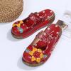 2025 Summer Ethnic Style Women's Handmade Floral Sandals with Thick Sole