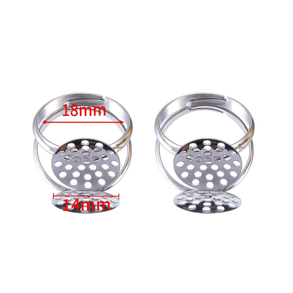 5pcs 10pcs Stainless Steel Ring Base Adjustable Tray Cabochon Settings Blank Bezel Rings Embryos 12mm to 20mm for Jewelry Making