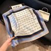 New blue silk scarf, high-end simulation silk square scarf, fashionable and versatile decorative bag binding, headband, professional scarf.