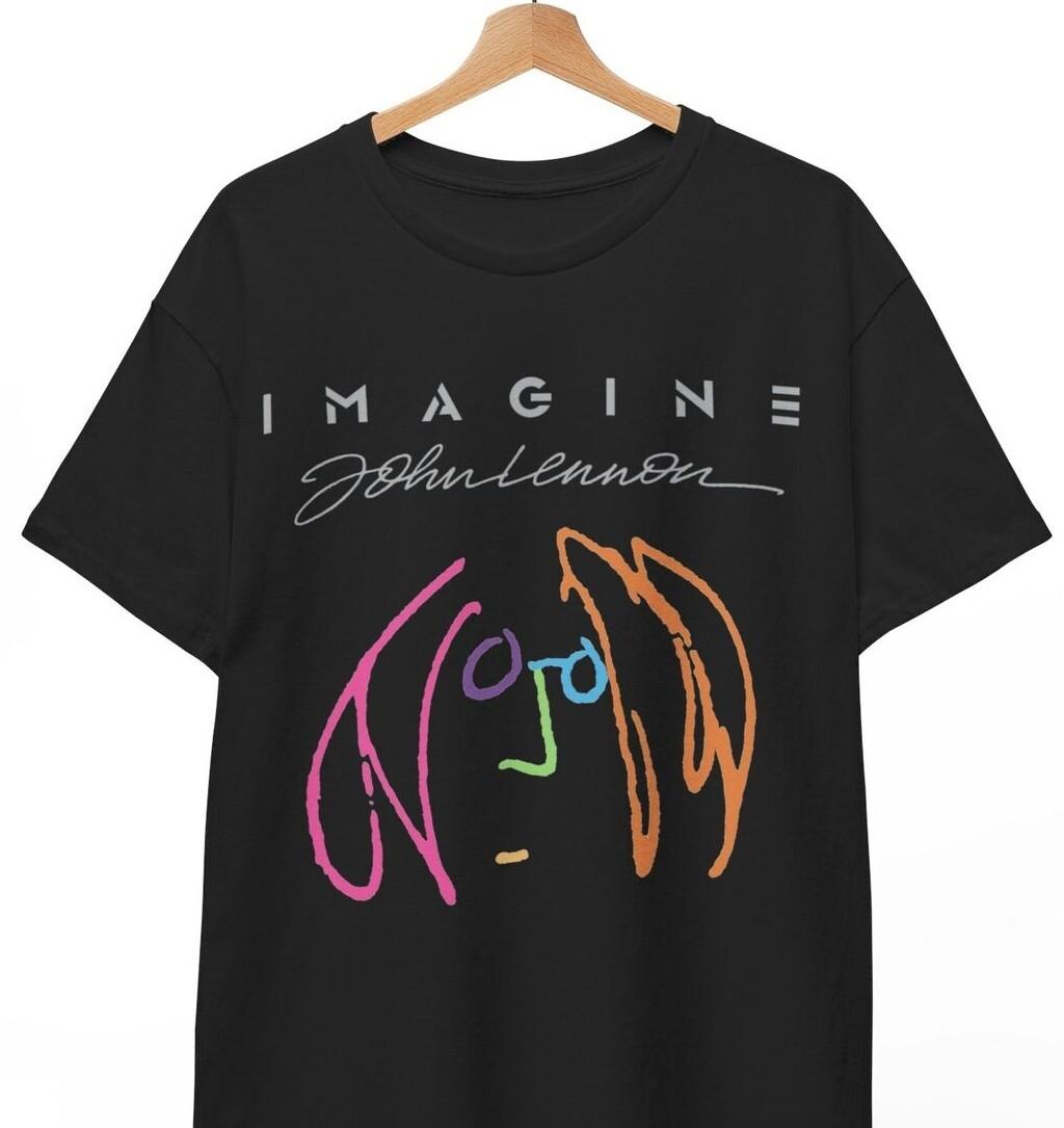 John Lennon Imagine T-shirt The BEATLES Shirt Music Rock Fan Apparel Unisex Tee XXL