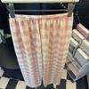 Loose Casual Long Pants Women Chic Wide Leg Pants Plaid Straight Leg Pants  Indoor Outdoor