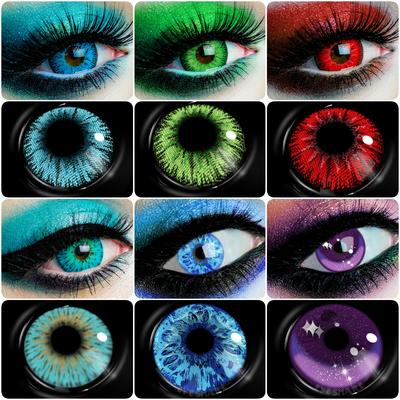 NEW Cosplay Color Contact Lenses For Eyes Blue Anime Eyes Lenses Halloween Colored Lenses Red Contact Lens Cosmetic Makeup