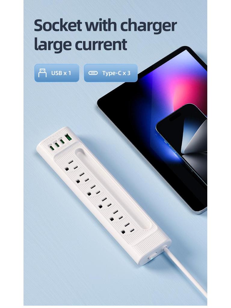 American Standard USB Power Strip: Safe & Durable Converter Plug for US, Mexico, Canada, Taiwan