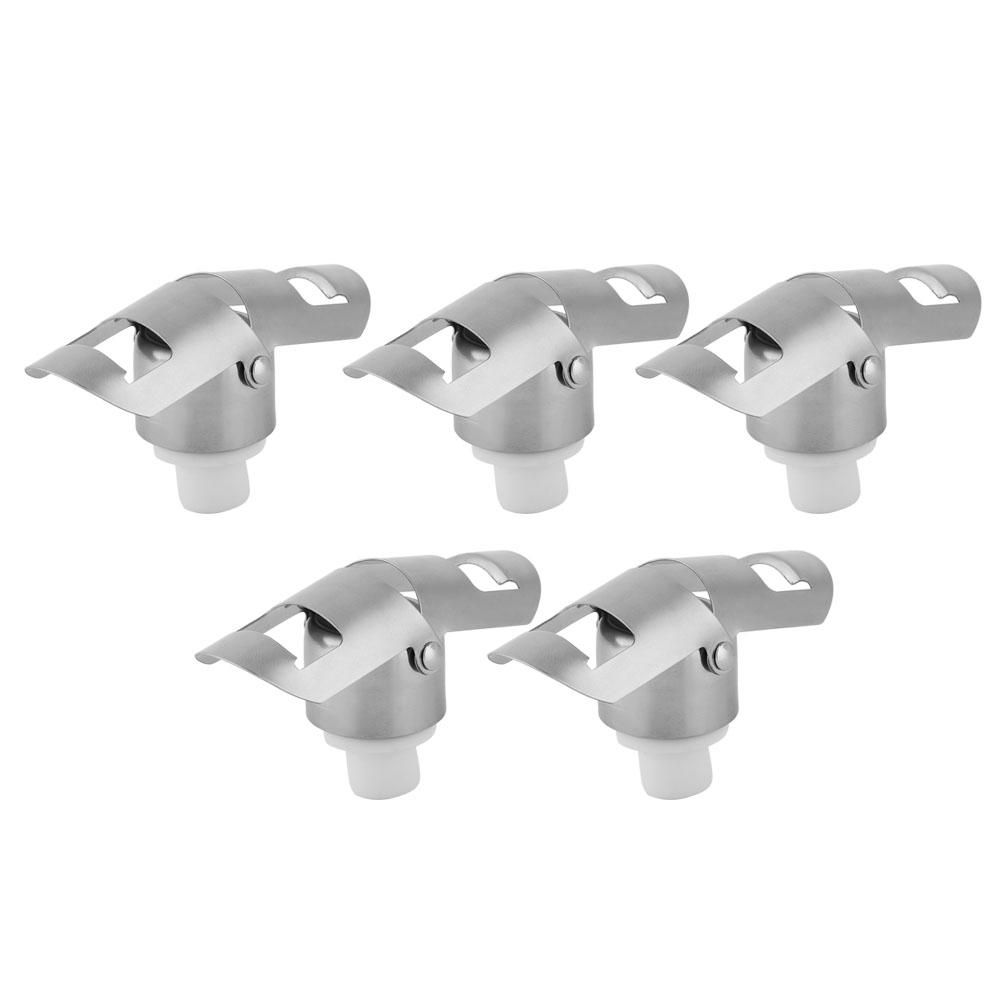 5PCS Stainless Steel Champagne Stopper Wine Drinks Bottle Plug Sealer for Home Bars Use