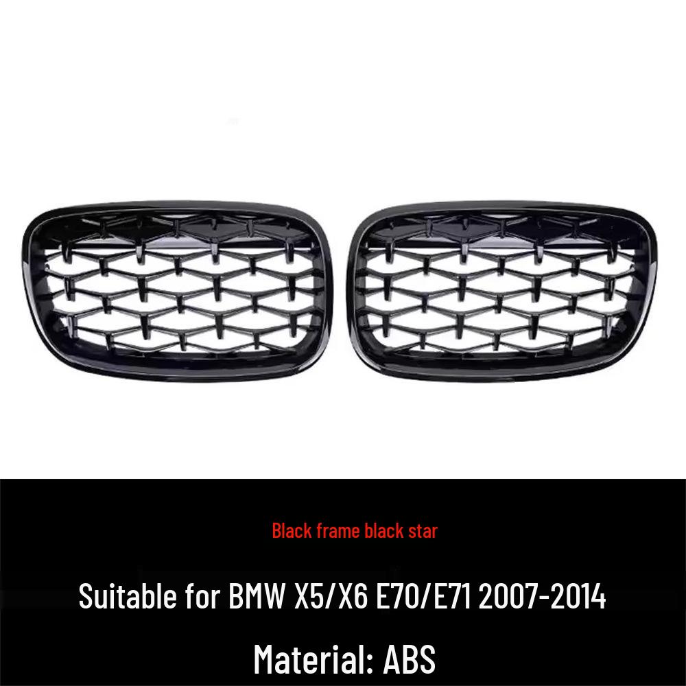 Compatible Silver Grille for 07-14 BMW X5/X6 E70 E71 Starry Sky Edition.