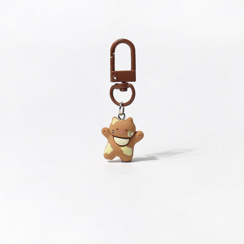 Funny Cartoon Cat Keychain Resin Cute Keychain Pendant Mini Kitten Keyring Student