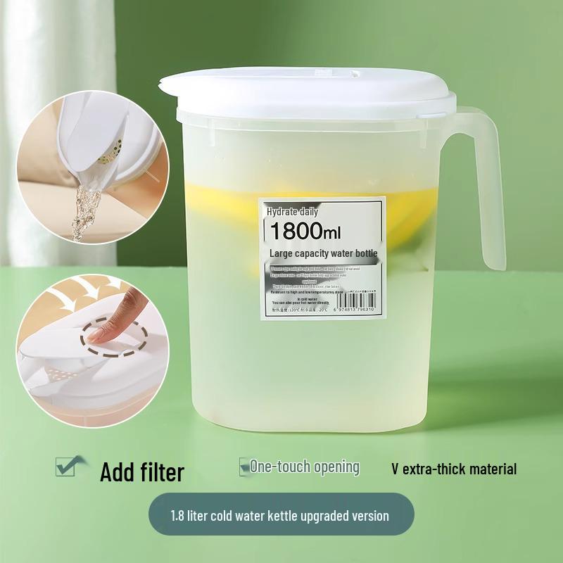 

Large Capacity Refrigerator Cold Brew and Beverage Pitcher - High Temperature Resistant, Perfect for Summer Fruit Tea