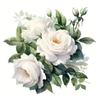 QT2086#15cm White Rose Waterproof Car Decorative Decal, Suitable for Cars, Laptops, Bumpers, Glass Window Sticker