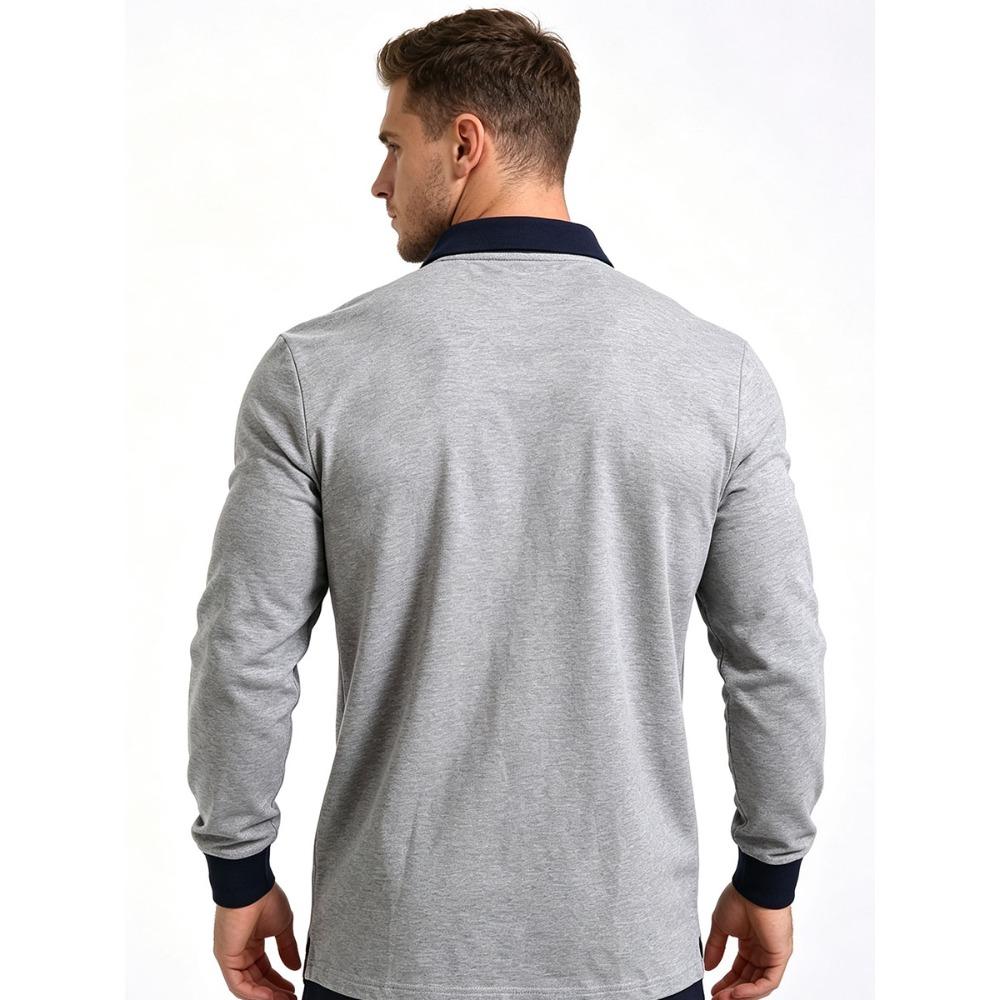 Polo da uomo primaverile Polo casual in cotone da uomo Polo a maniche lunghe T-shirt oversize