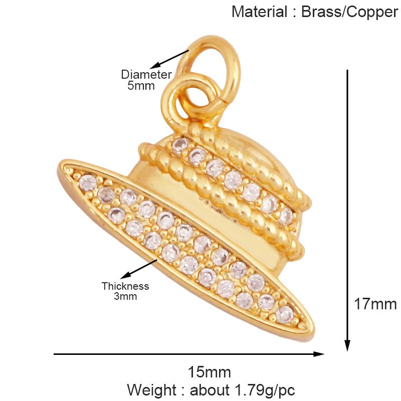 Fashion Cowboy Hat Boots Dance Shoes Bra Birdcage Sports Charm Pendant,Zircon Real Gold Necklace Craft Jewelry Supplies K68