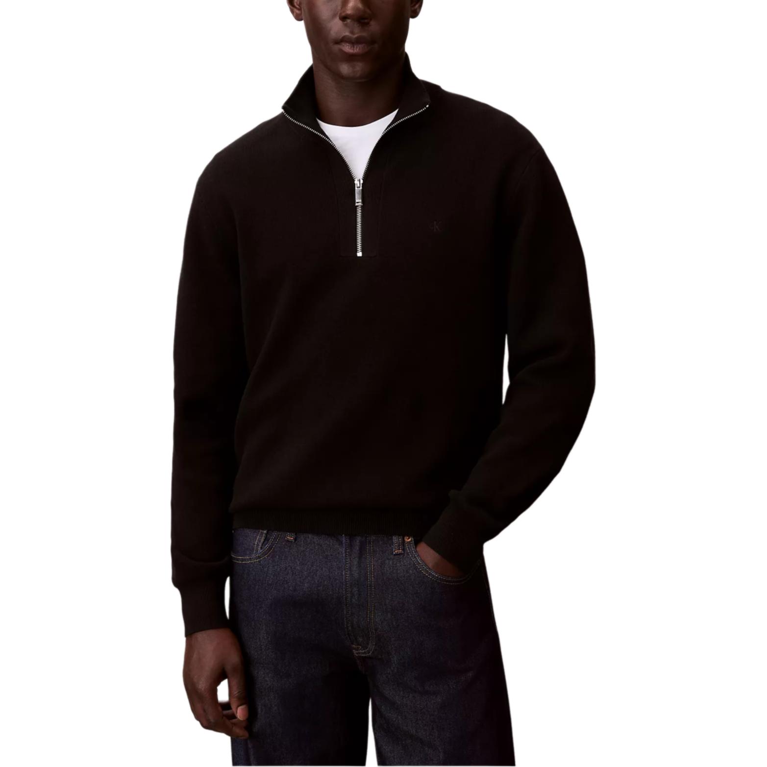 

Calvin Klein High Neck Simple Solid Color Breathable Long Sleeve Sweater Men sweater 40EM312-UB1 L