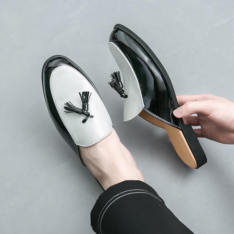 Fashion Fashionable Advanced Color Blocking Lightweight Slippers Men Comfortable Loafers Men's Casual Slip On Flats Soft Leather Shoes
