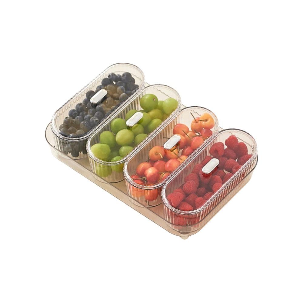 Dustproof Divided Serving Tray Moisture-proof Dessert Container Snack Dry Fruit Tray  Living Room