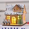 Christmas LED Light Wooden House Luminous Cabin Snow Scene Village Christmas Ornament Kids Gifts New Year Christmas Decoration