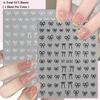 2 To 30 Sheets Transparent Bow Nail Stickers 3D White Pink Black Gold Lace Ribbon Nail Art Decals for DIY Manicure