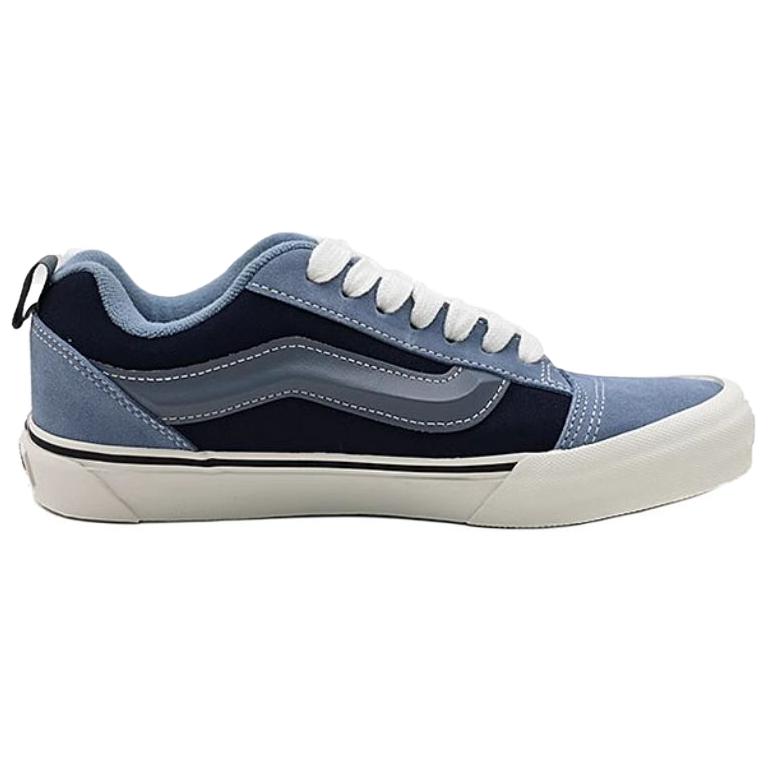 Vans Knu Skool Fabric Cow Split Leather Soft Comfortable Thin Sole Durable Low Top Skate Shoes Unisex Sneaker Blue VN000D6CJDU