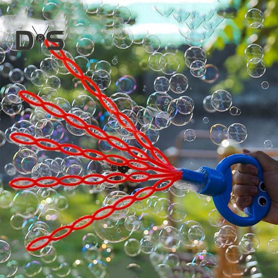 Máquina de bolhas de rosto sorridente de 32 furos, fabricante de bolhas românticas com pacotes de concentrado, máquina de sopro de bolhas, brinquedo para crianças e adultos