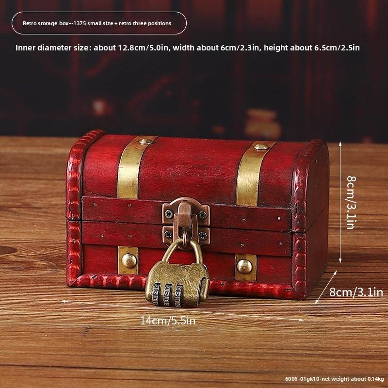 Wooden Privacy Storage Box With Lock For Jewelry And Keys For Bedroom And Living Room