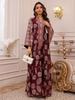 AB423 Plus Size Women's Embroidered Sequin Robe Dress - Middle Eastern, European, American Style
