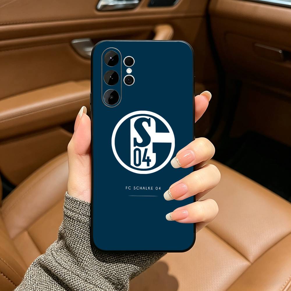 Classic S-Schalke 0 4 P-Pattern Soft Silicone Case for Samsung S25, S24, S21, S22, S23, S30, Ultra, S20, Plus, FE, Lite-Black