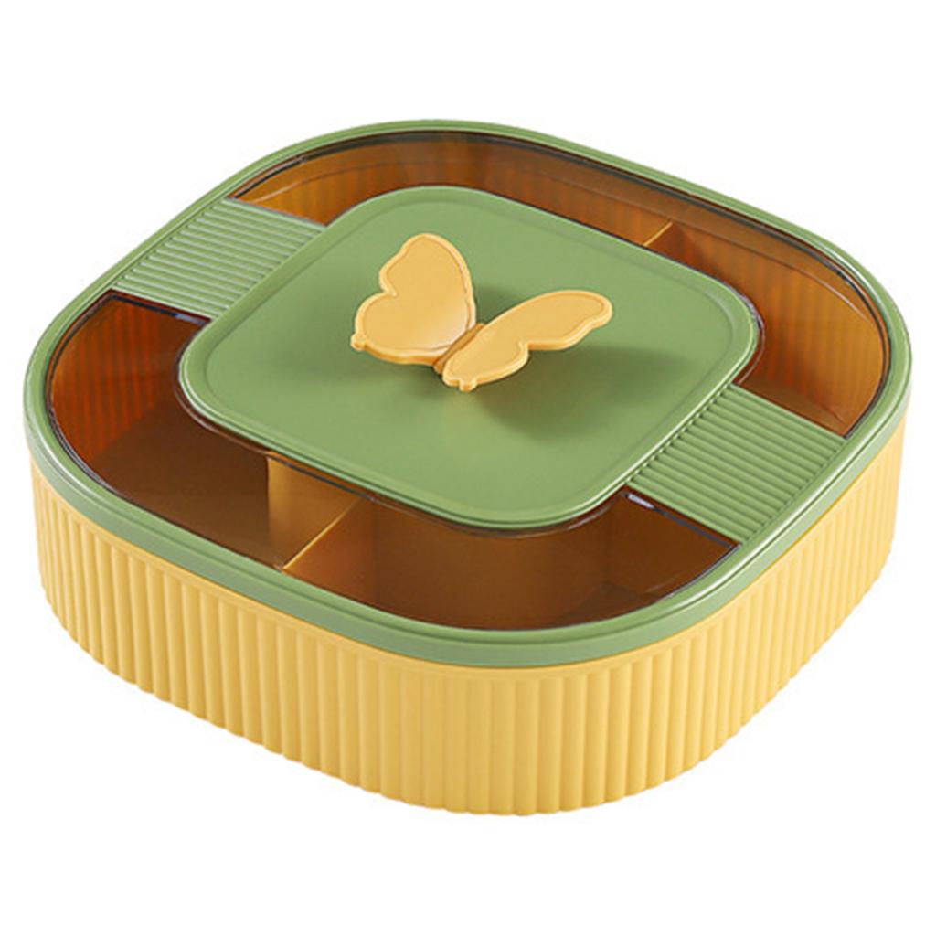 With Compartments Divided Serving Tray with Lid Veggie Tray Portable Snack Box Food Container for Biscuits, Candy, Fruits, Nuts