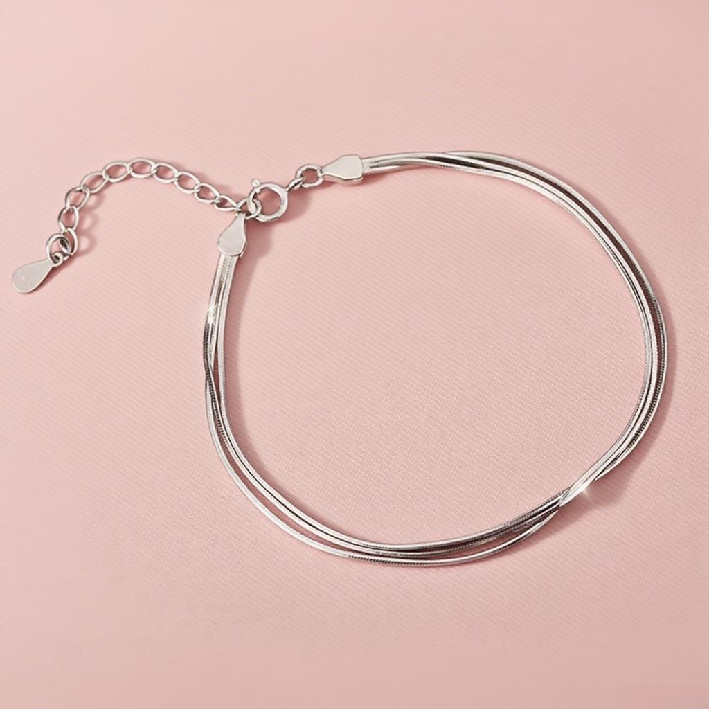 Shiny 925 Sterling Silver Chain Bracelets For Women Luxury Design Double Layered Starry Sky Beads Bracelets Party Charms Jewelry