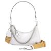 Tory Burch Mercer 22 Spring Summer Silver Chain Double Shoulder Strap Leather Underarm Bag Women Bags White 88188-100
