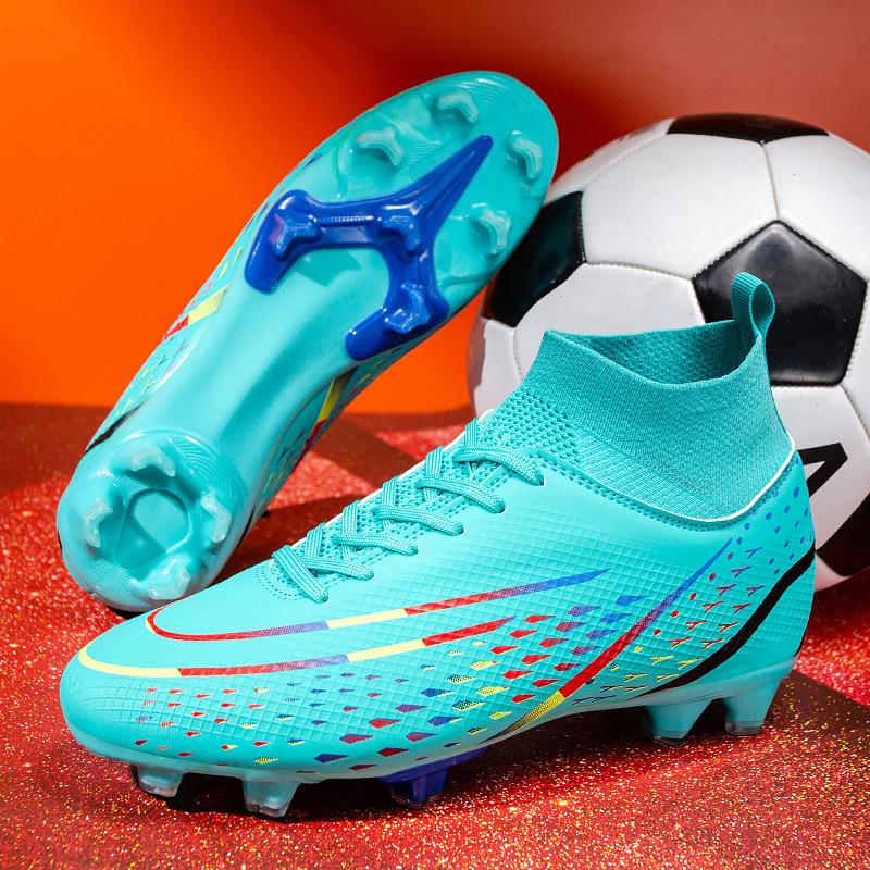 Falcon new high-top football shoes long nails football shoes TF broken nails special training shoes football men