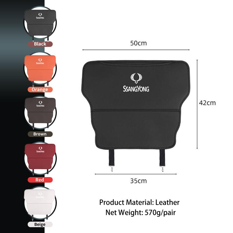 Car Seat Anti-Kick Pad Seatback Storage Protector Cover Accessories For SsangYong Actyon Korando Rexton Kyron Rodius Tivoli Muss