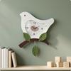 Feathered Clock Modern Minimalist Bird Wall Wooden Home Decor for Living Room, Bedroom