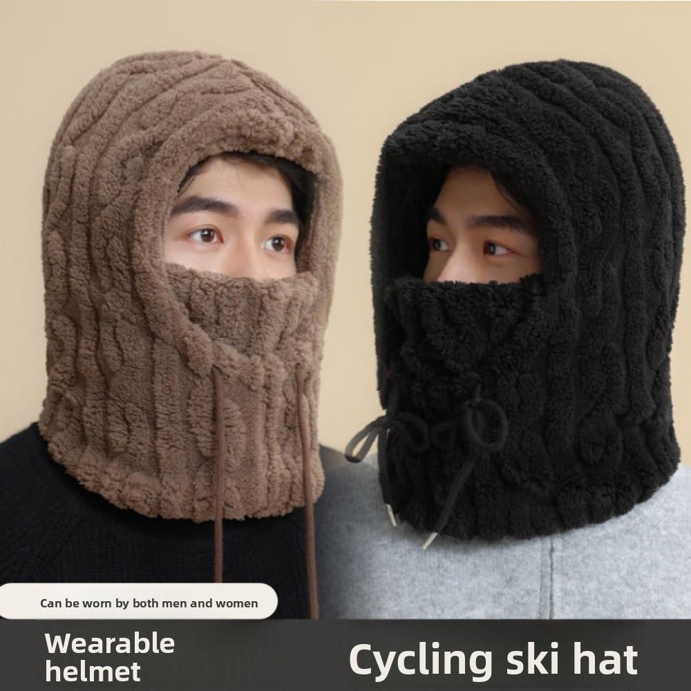 Windproof Scarf Mask Integrated Hat Warm Hooded Hat New Neck Warmer  Autumn and Winter