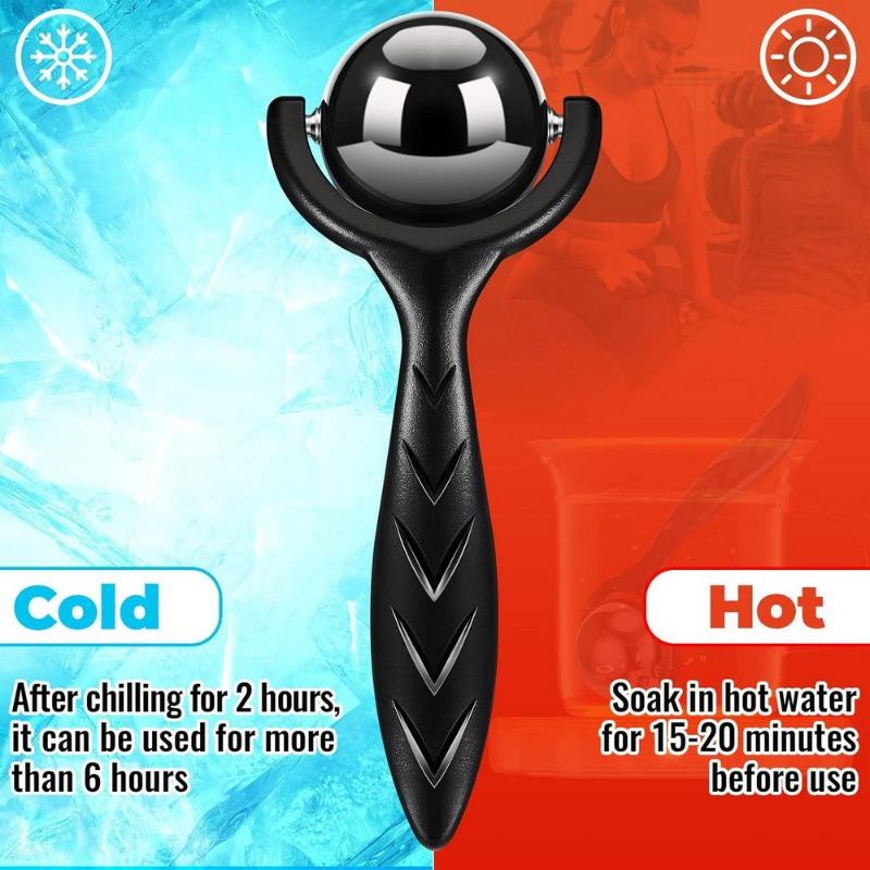 Stainless Steel Massage Ball Roller Fitness Ball Cold and Hot Compress Fascia Ball Handheld Rolling Massage Stick