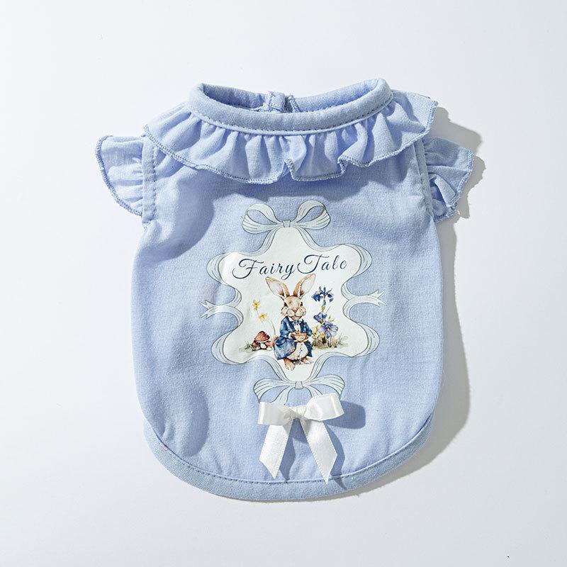 

Spring and summer fungus lace dog vest princess style dog vest medium and small dog teddy cat pet clothes XXL (recommended weight 15-10kg) бонди синий