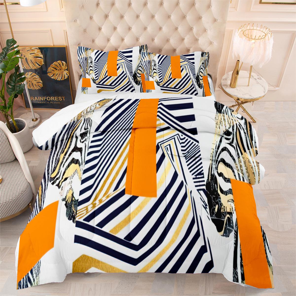 Zebra Pattern Style Fat Quilt Loose Single Printed Quilt Cover 140*200cm
