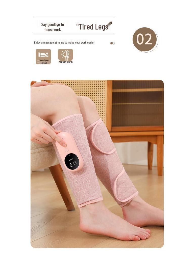 Rechargeable Airbag Massage Leg Wraps with Heating and Multi-Level Temperature Control.
