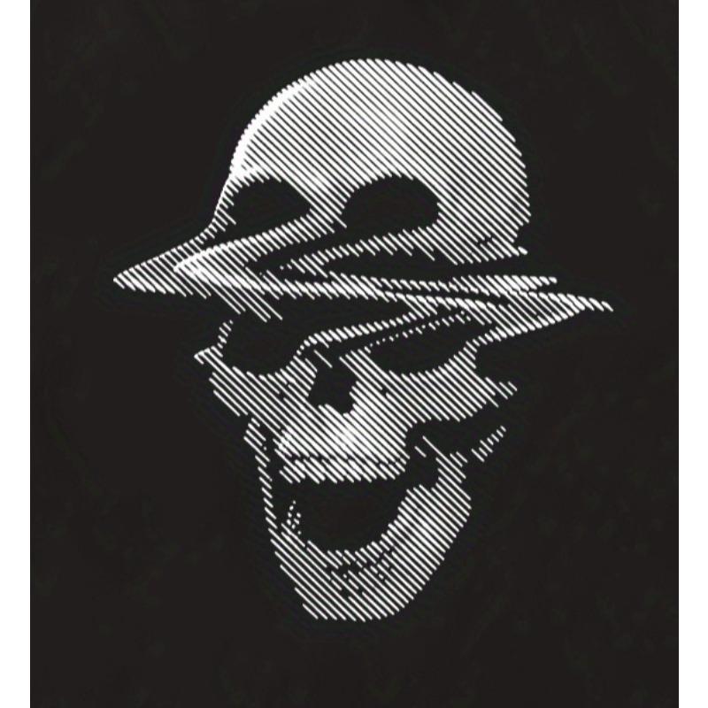 European Size Childrens Crew-neck Short-sleeved T-shirt with Artistic Skull Print